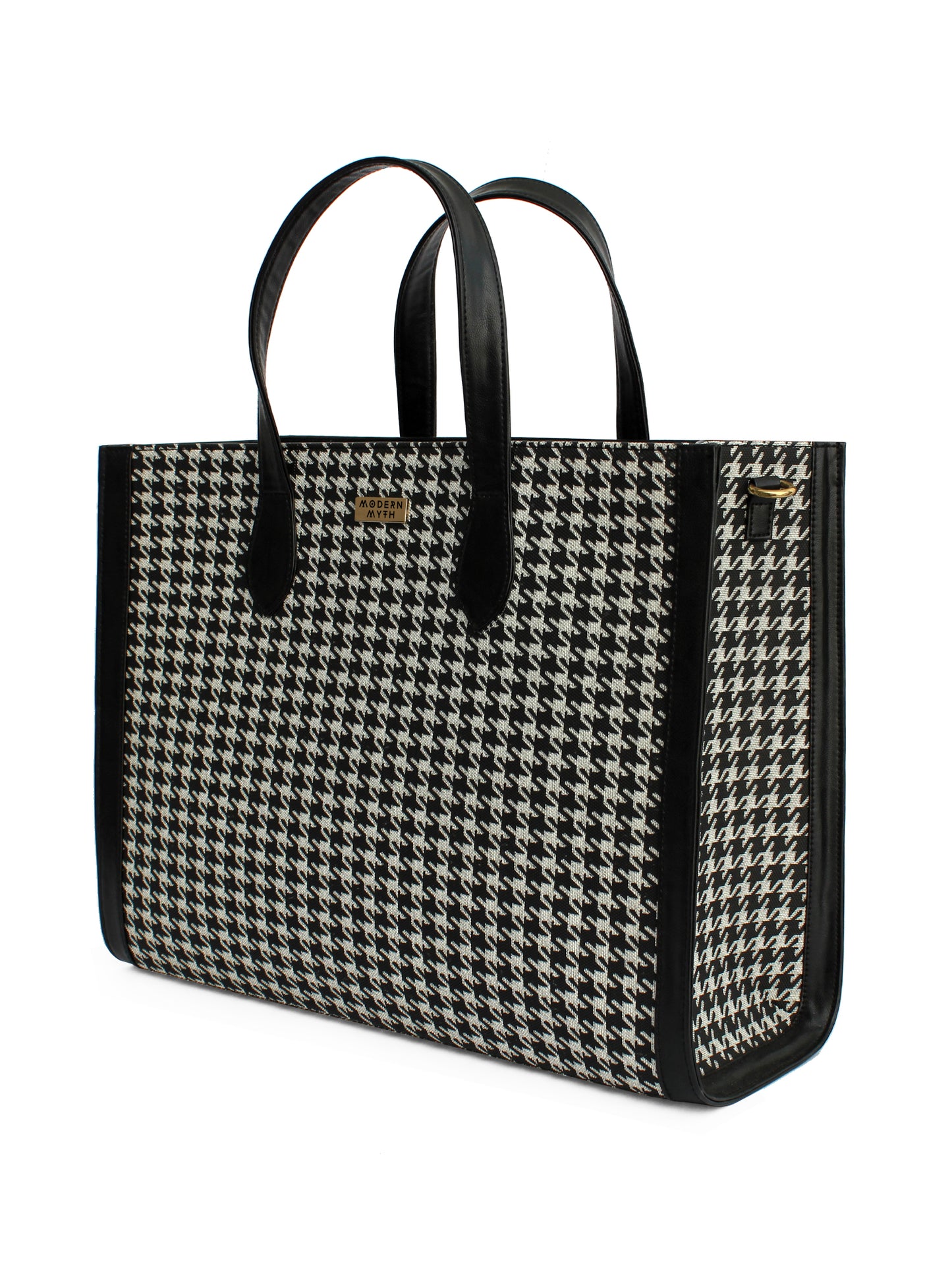 Black & White Houndstooth Cosmic Tote | Modern Myth