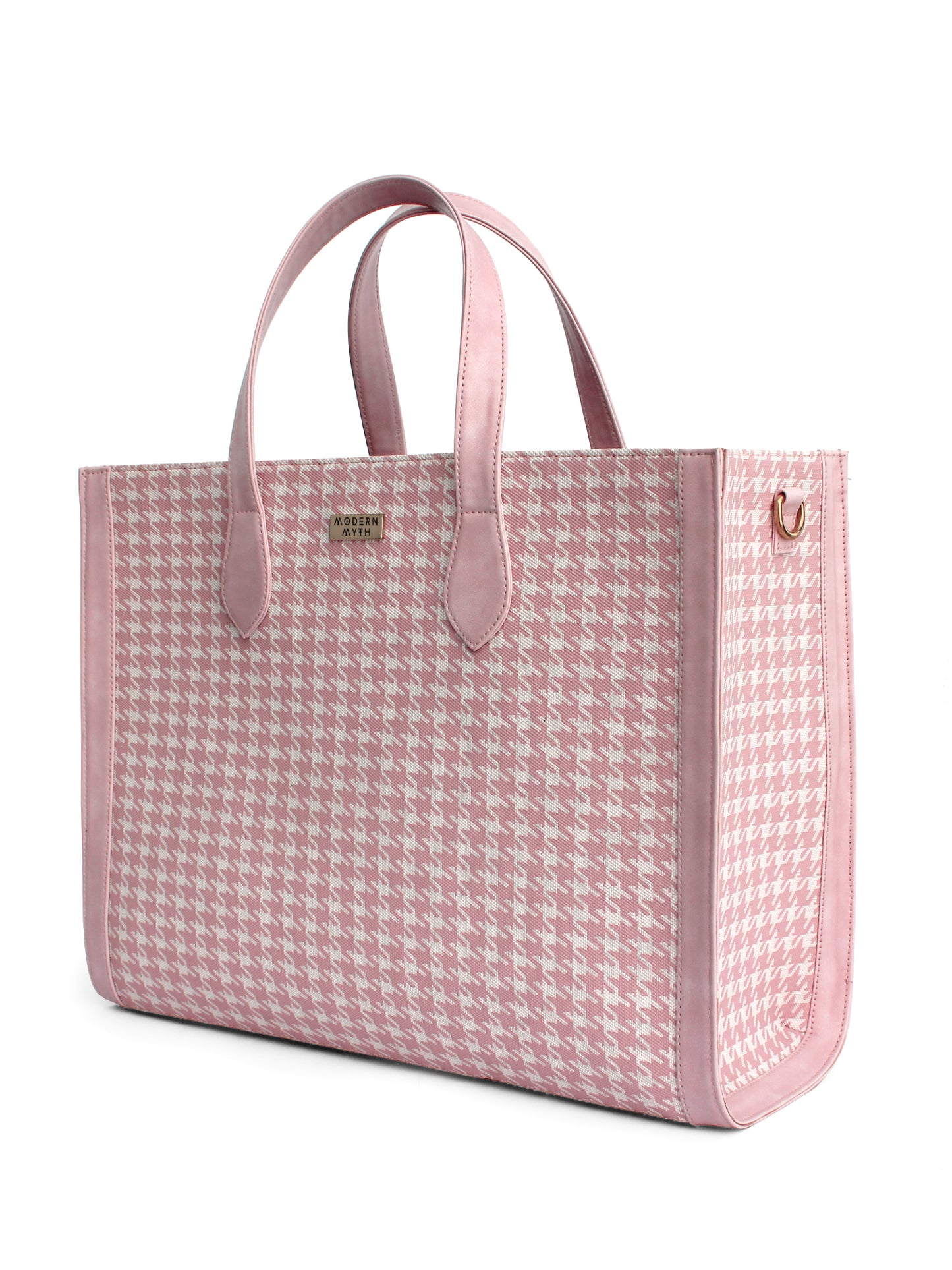 Pink & White Houndstooth Cosmic Tote | Modern Myth