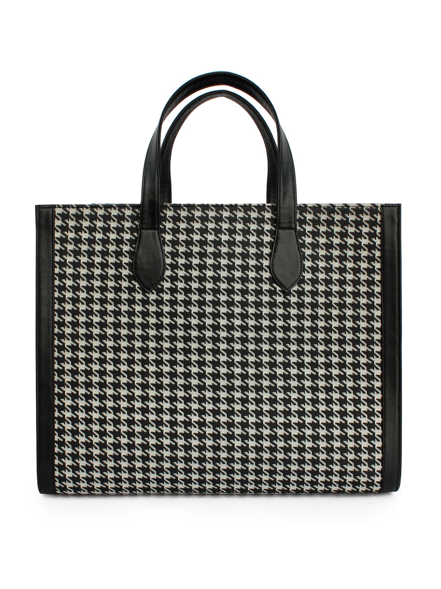 Black & White Houndstooth Cosmic Tote | Modern Myth