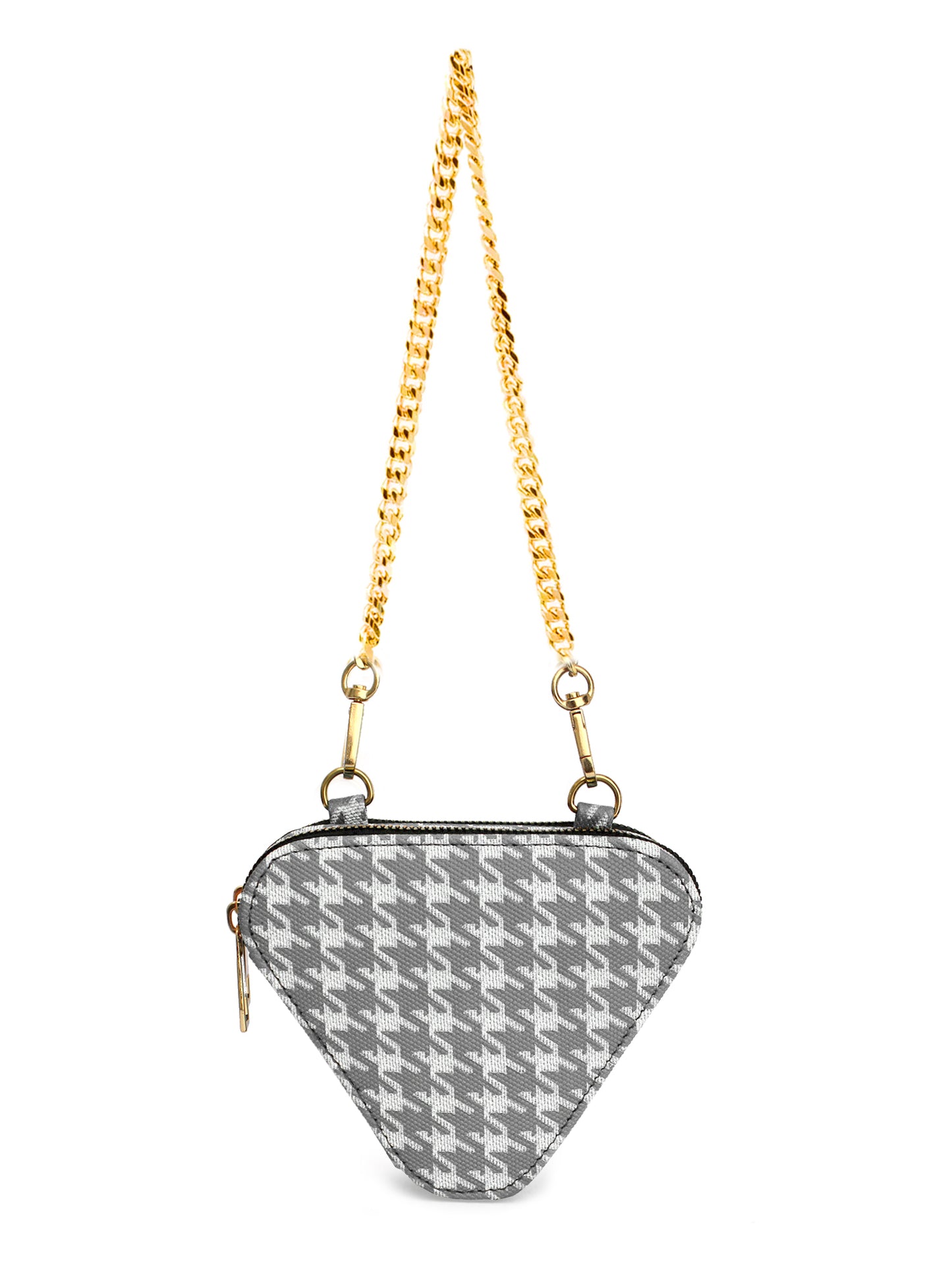 Trio Grey Houndstooth Mini Triangle Bag | Modern Myth