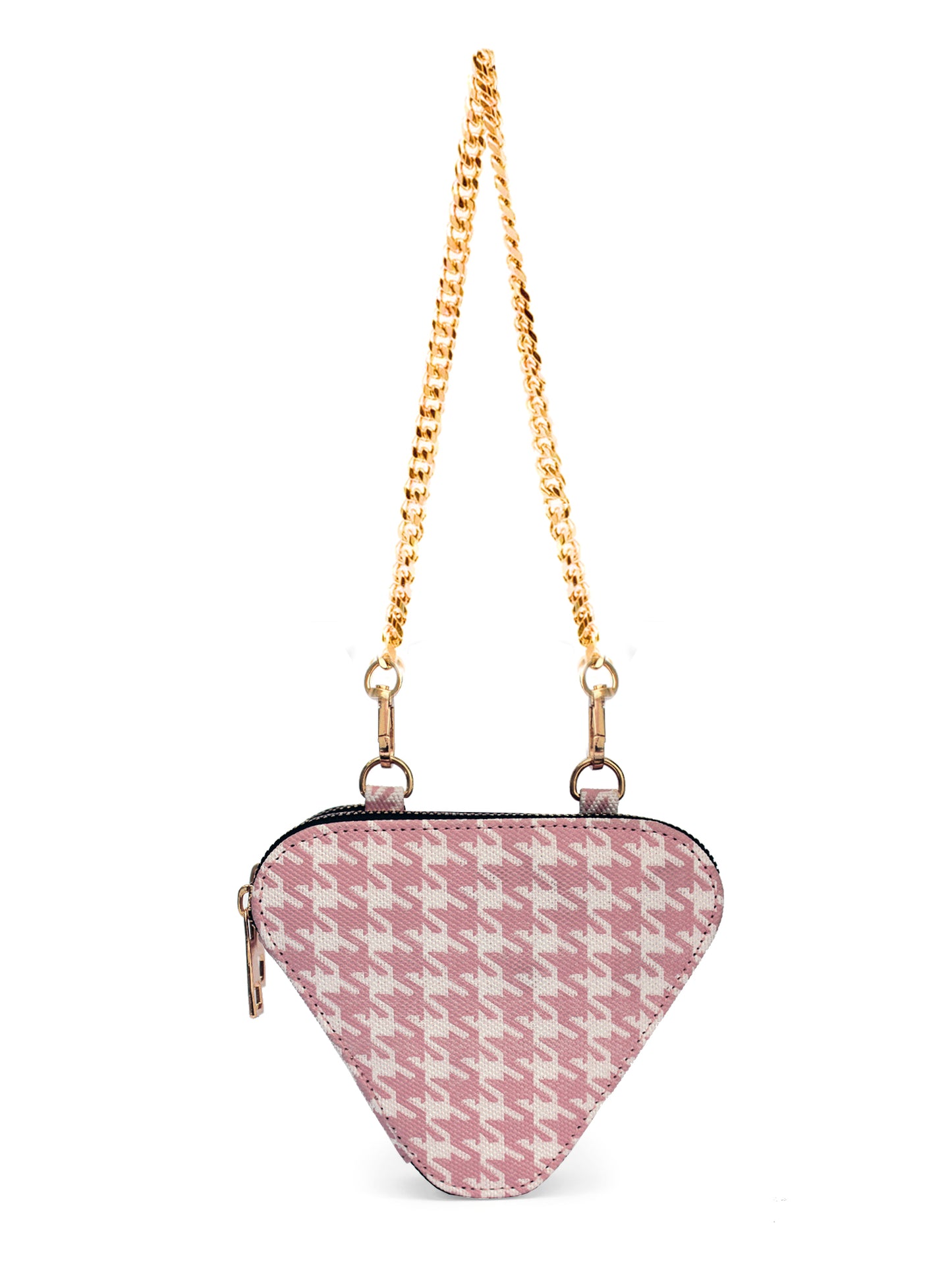 Trio Pink Houndstooth Mini Triangle Bag | Modern Myth