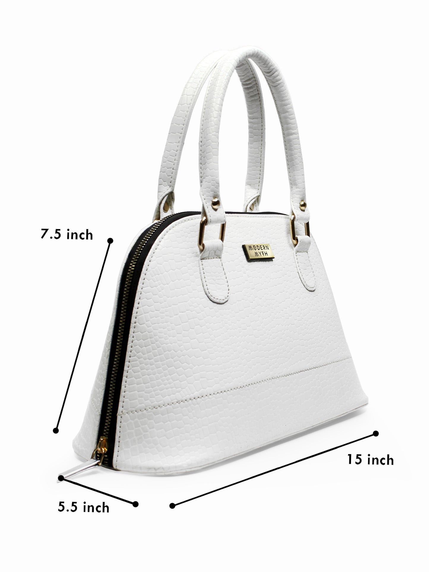 Senora White Faux Leather Women Handbag | Modern Myth