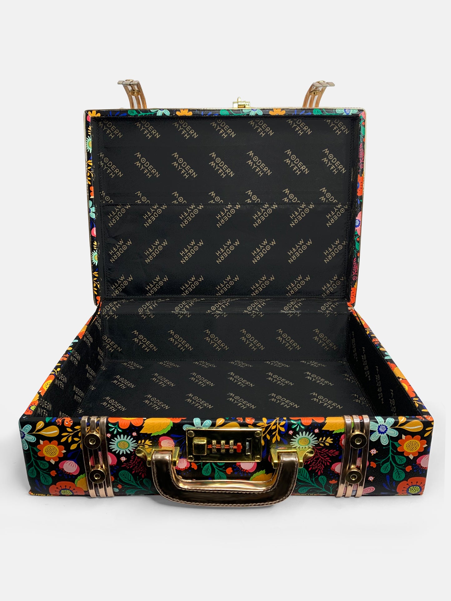 Boho Printed & Rosegold Trunk cum Luggage Bag | Modern Myth