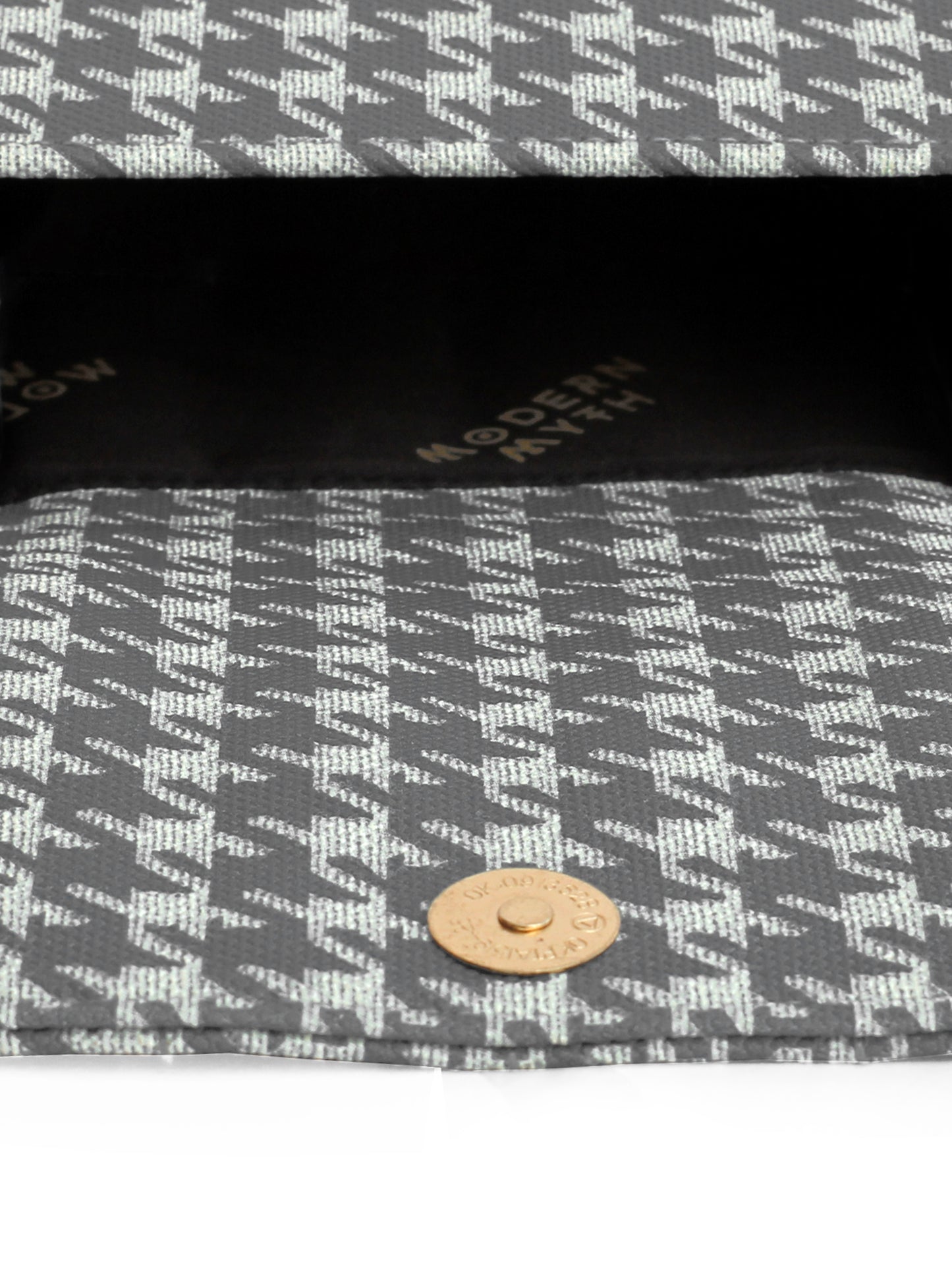 Nano Grey & White Houndstooth Mini Box Bag | Modern Myth