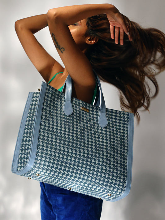 Trio Yellow Houndstooth Mini Triangle Bag | Modern Myth