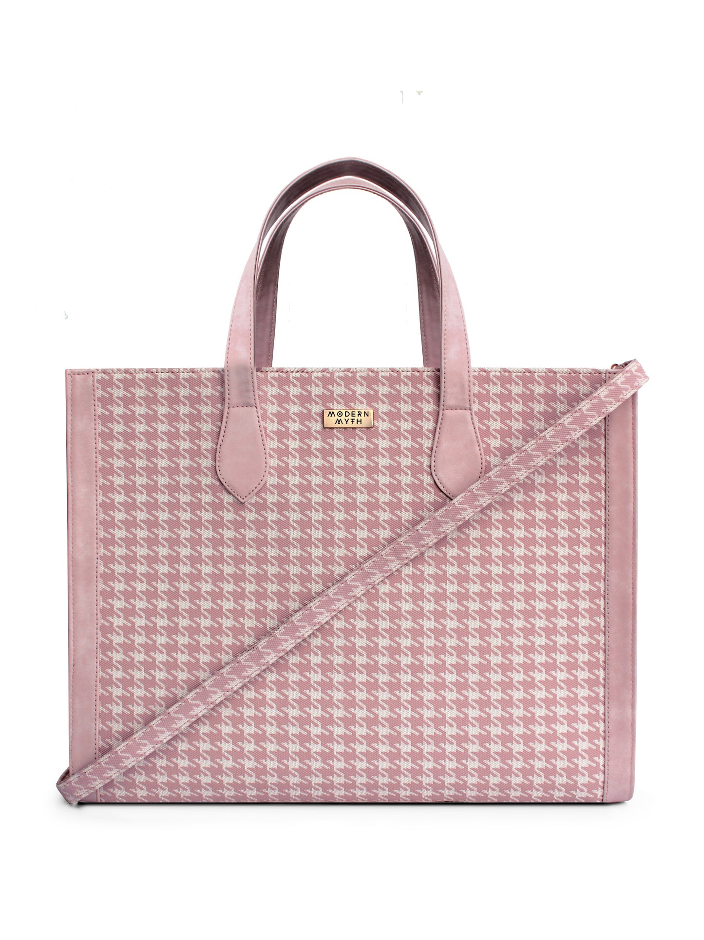 Pink & White Houndstooth Cosmic Tote | Modern Myth
