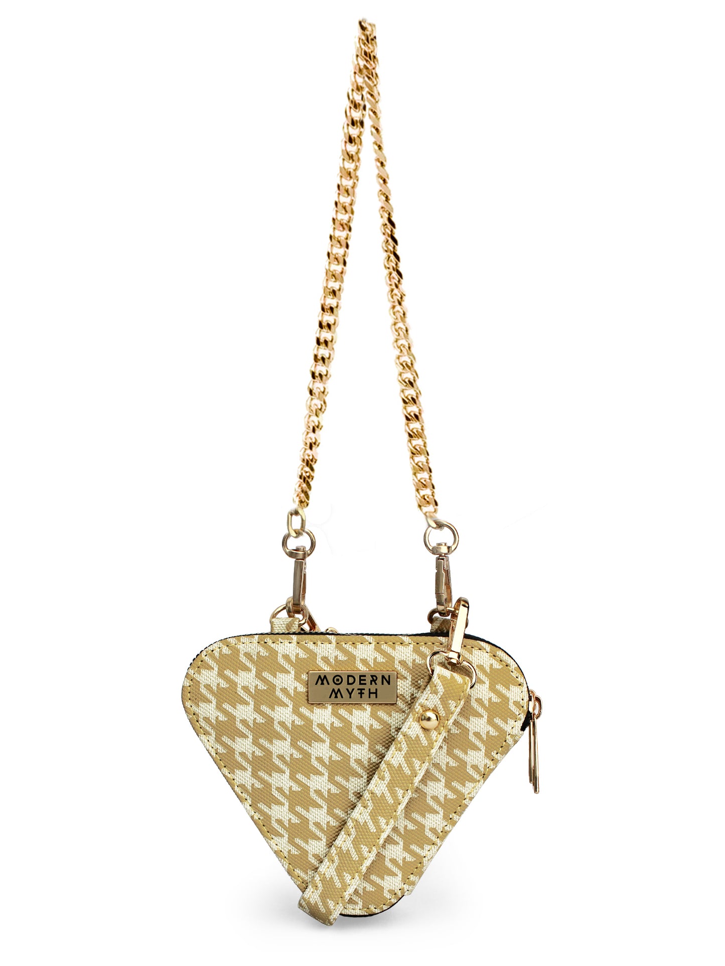 Trio Yellow Houndstooth Mini Triangle Bag | Modern Myth