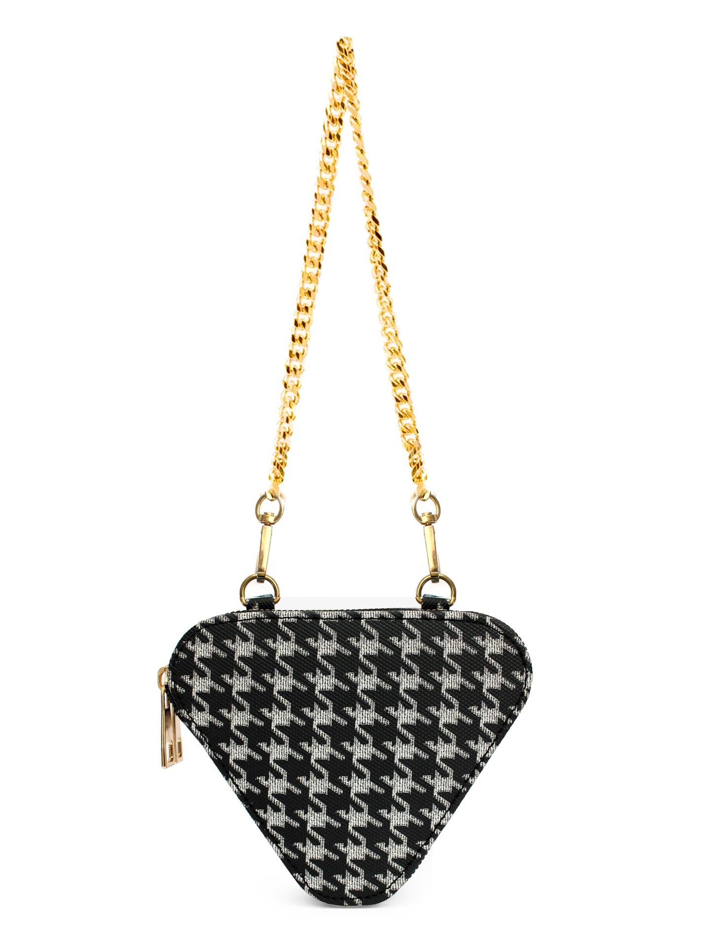 Trio Black Houndstooth Mini Triangle Bag | Modern Myth