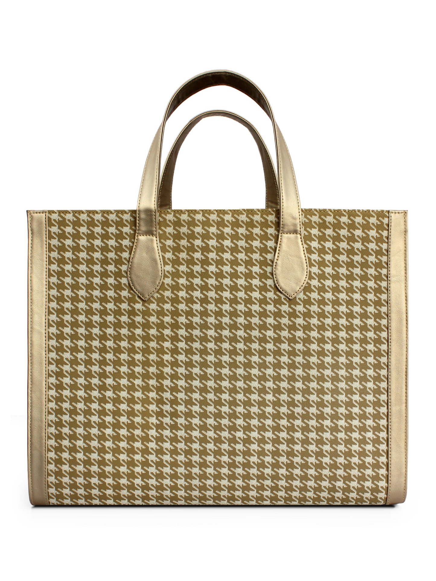Yellow & White Houndstooth Cosmic Tote | Modern Myth