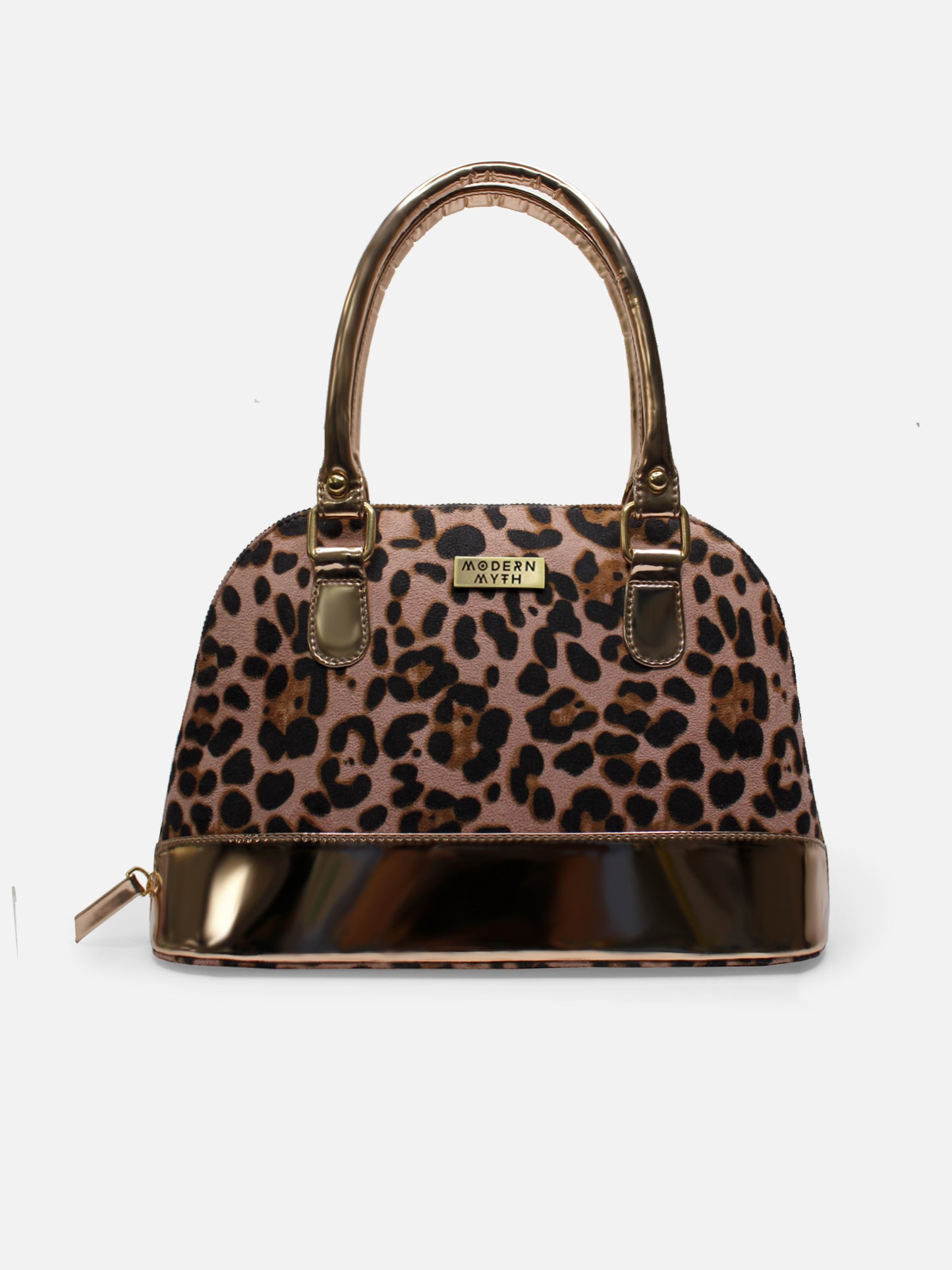 Senora Cheetah Print & Rosegold Faux Leather Women Handbag | Modern Myth