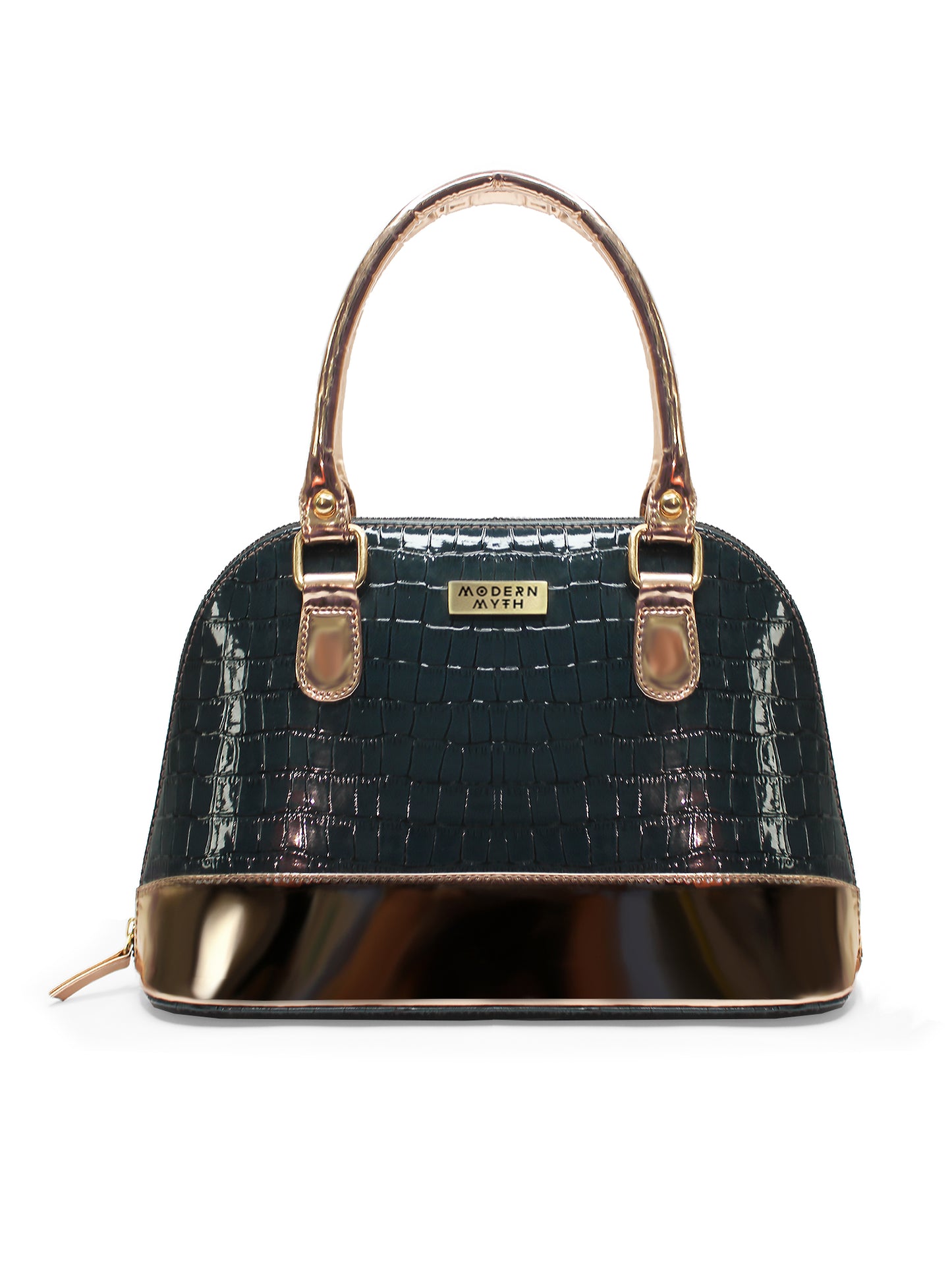 Senora Blue & Rosegold Faux Leather Women Handbag | Modern Myth