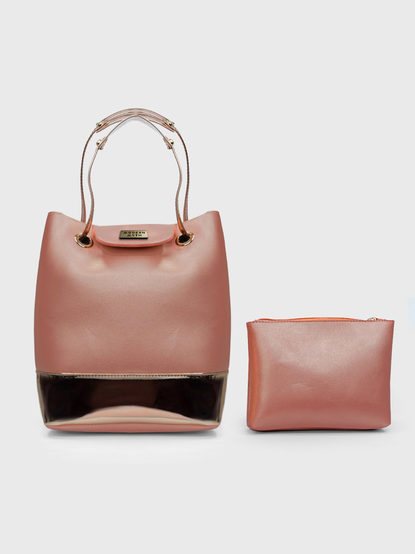 Peach & Rosegold Drawstring Bucket Bag | Modern Myth