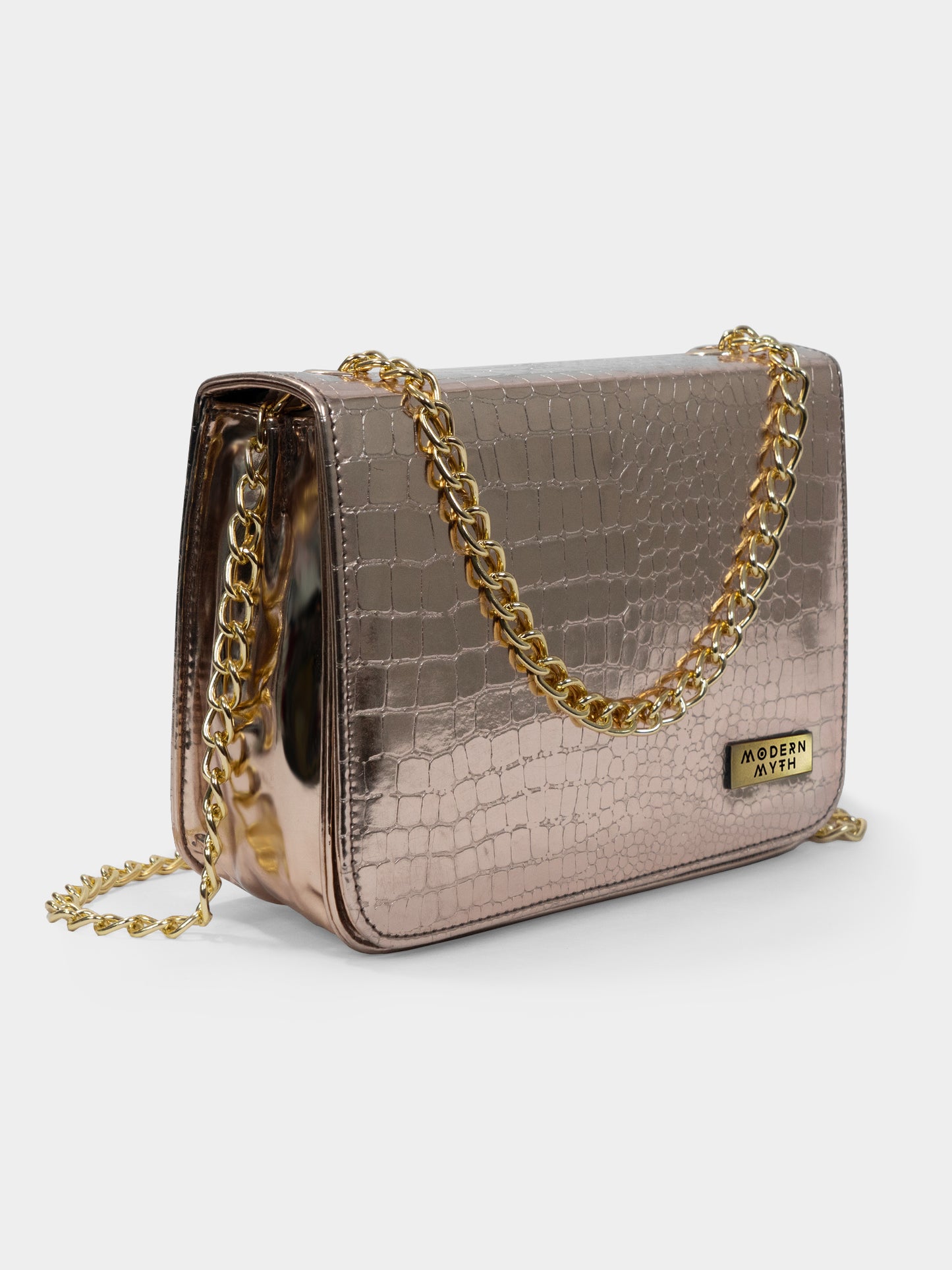 Golden Era Crocodile Pebble Embossed Handbag | Modern Myth
