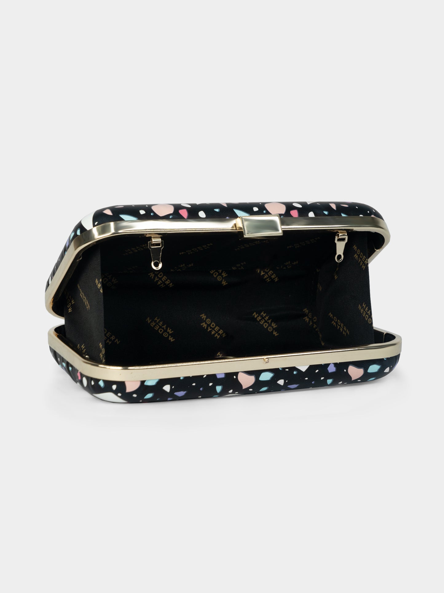 Arm Candy! Abstract Modern Black Printed Party Clutch | Modern Myth