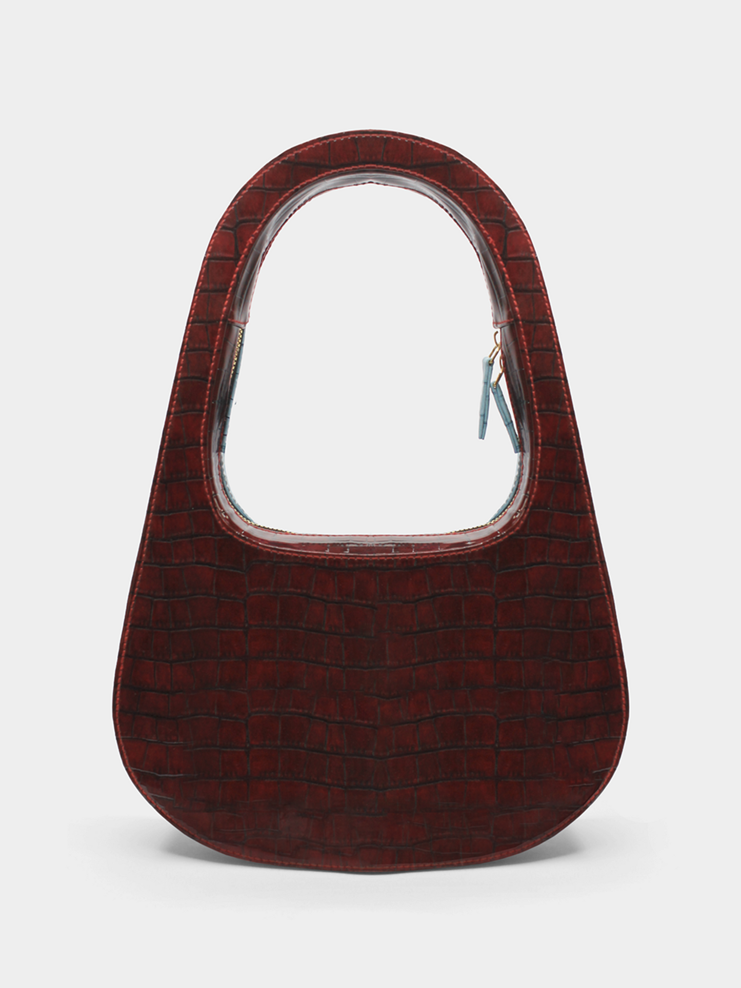 BELL Two Color Croco Finish Structured Handbag | Modern Myth