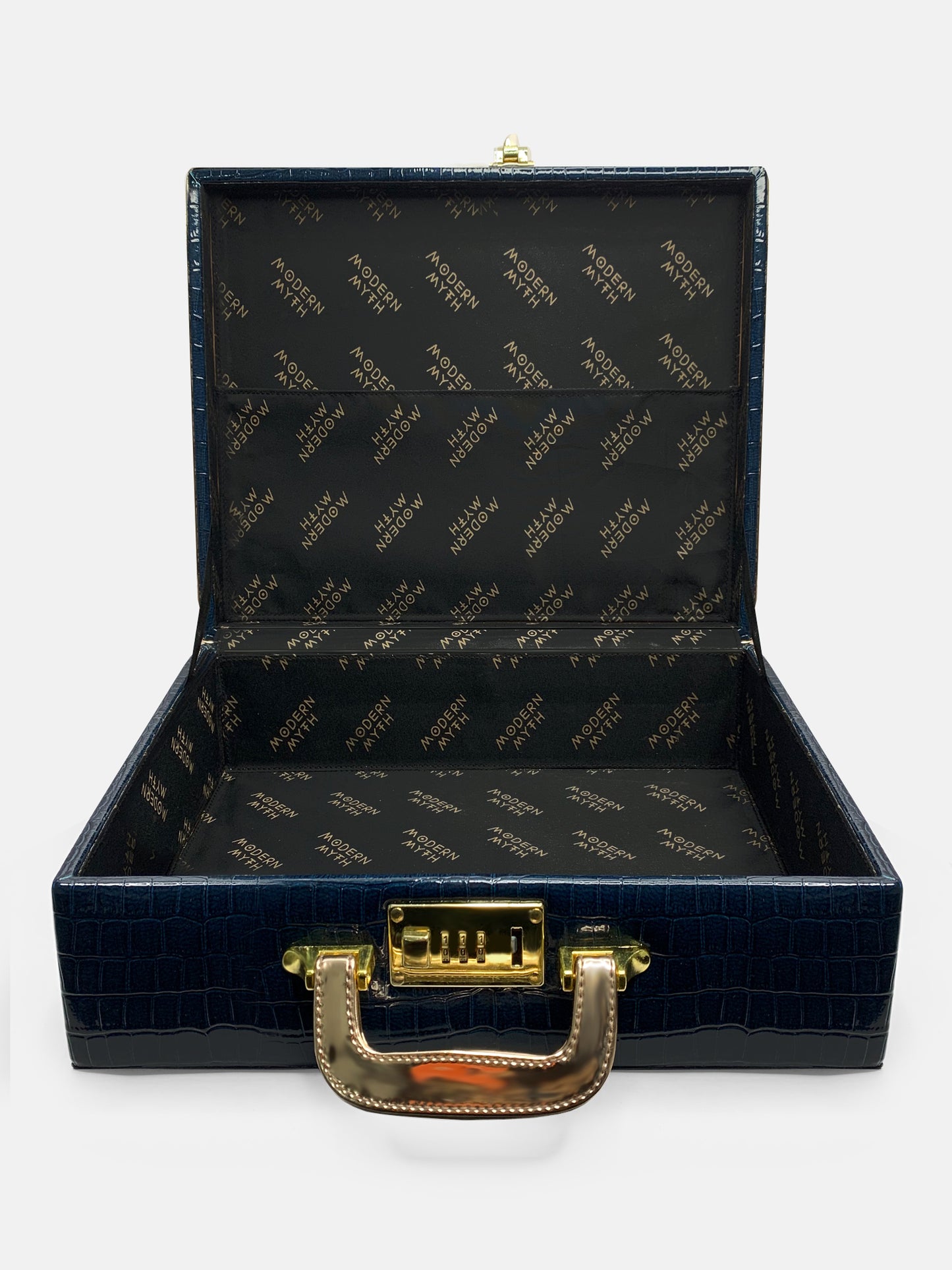 Love You Lasercut Blue & Rosegold Trunk cum Luggage Bag | Modern Myth