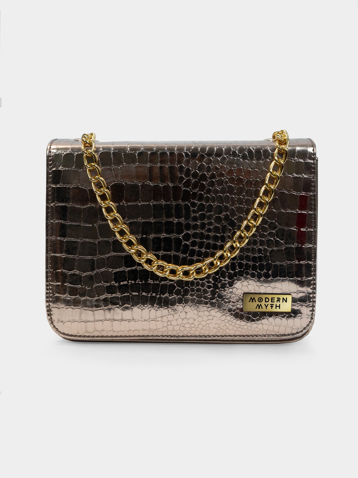 Golden Era Crocodile Pebble Embossed Handbag | Modern Myth