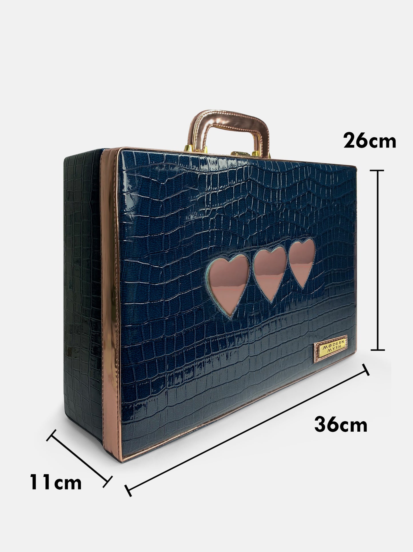 Love You Lasercut Blue & Rosegold Trunk cum Luggage Bag | Modern Myth