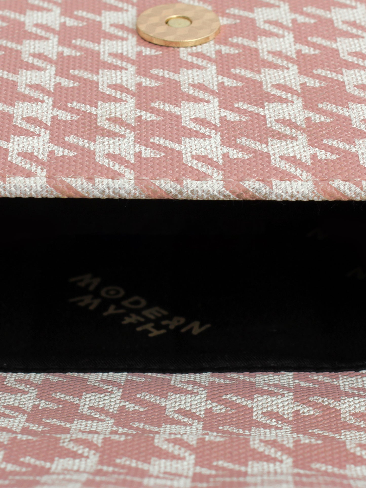 Nano Pink & White Houndstooth Mini Box Bag | Modern Myth