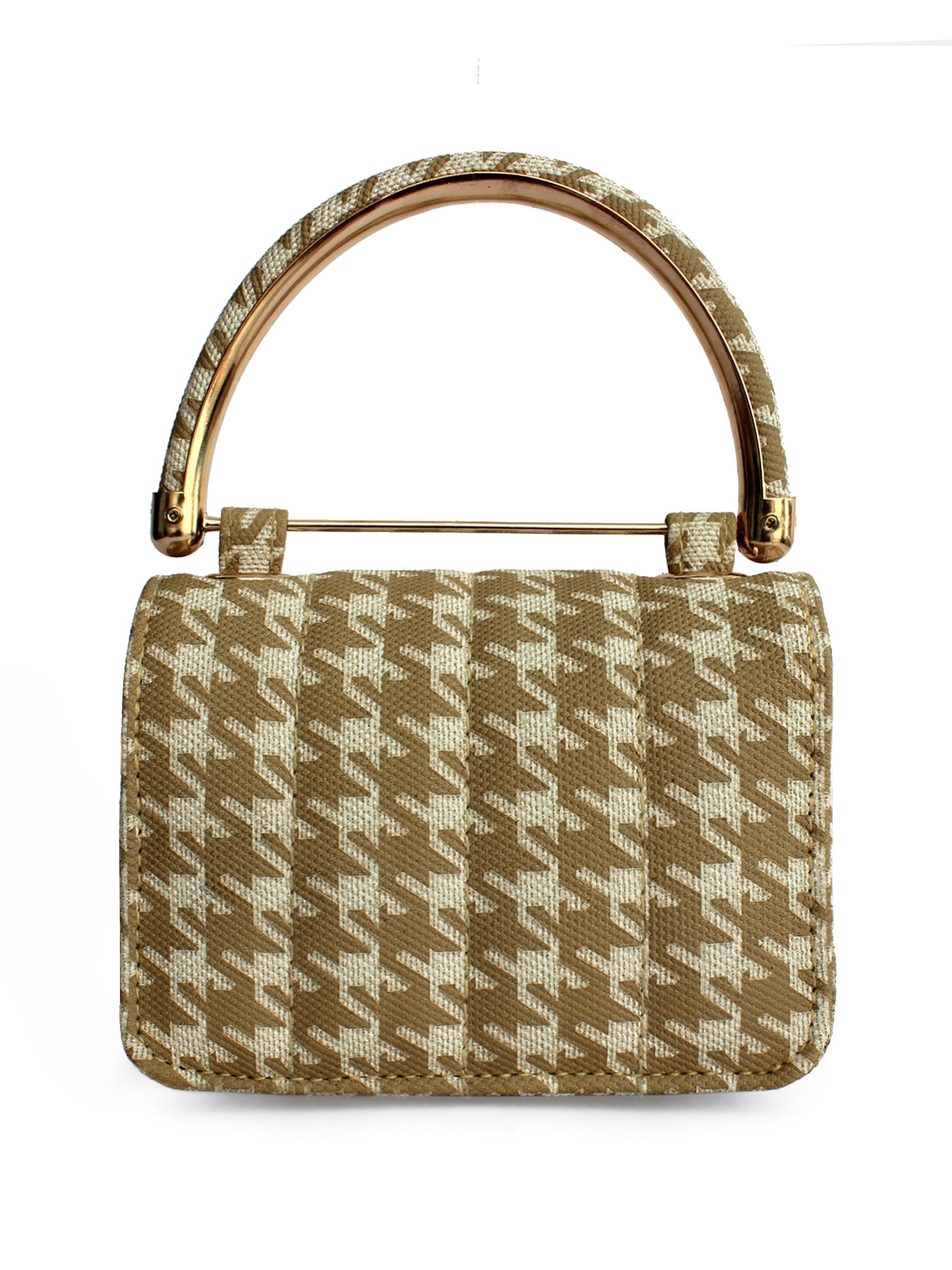 Nano Yellow & White Houndstooth Mini Box Bag | Modern Myth