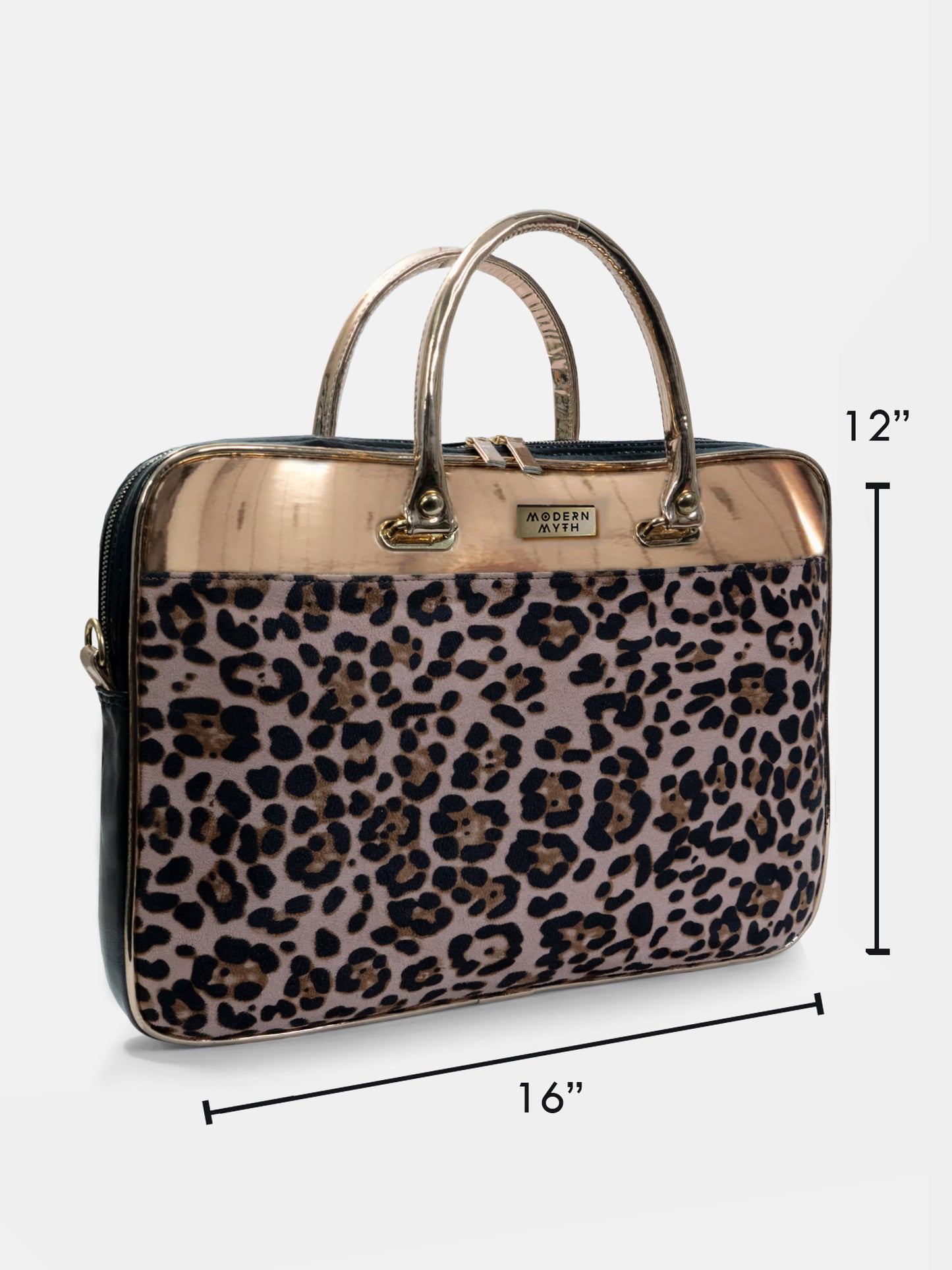 Lit Leopard! Cheetah Print & Metallic Rosegold Laptop Sleeve Bag For Up To 15" Laptop/Macbook | Modern Myth