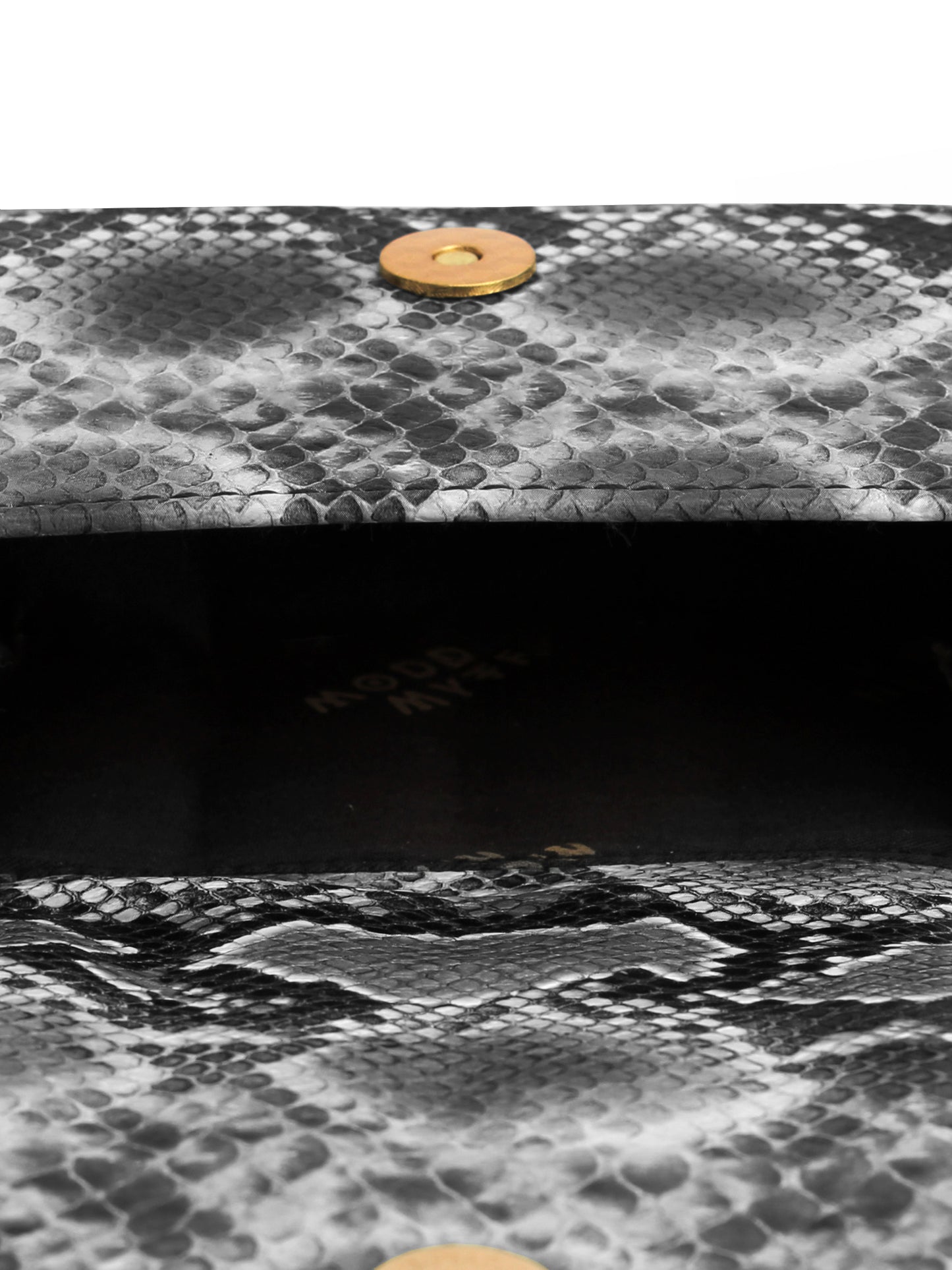 Nano Grey Snake Print Mini Box Bag | Modern Myth