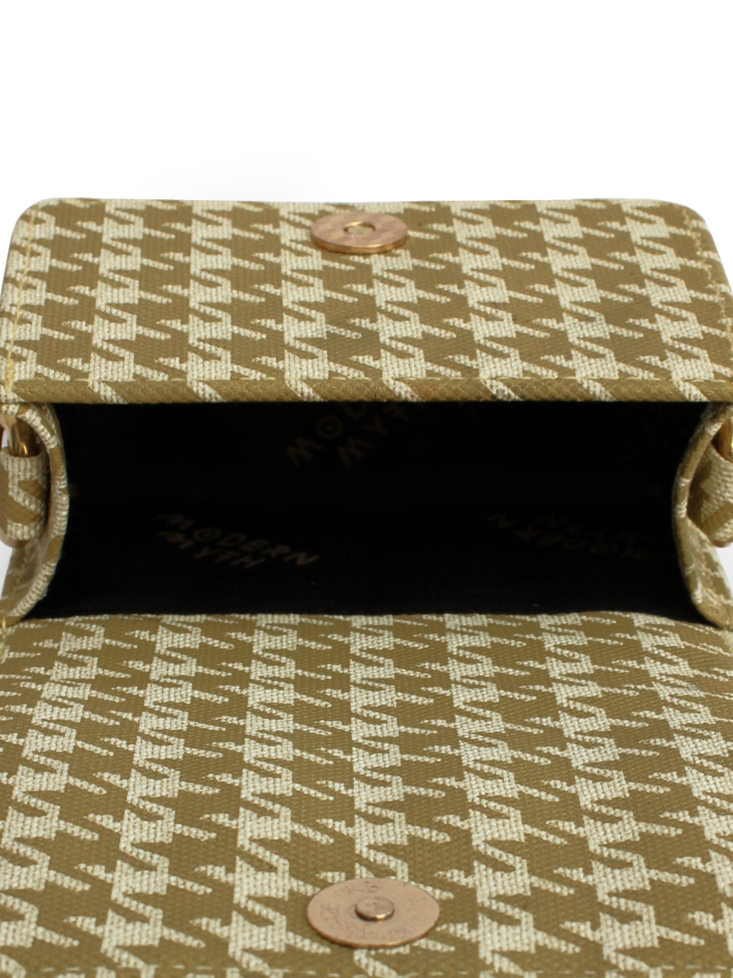 Nano Yellow & White Houndstooth Mini Box Bag | Modern Myth