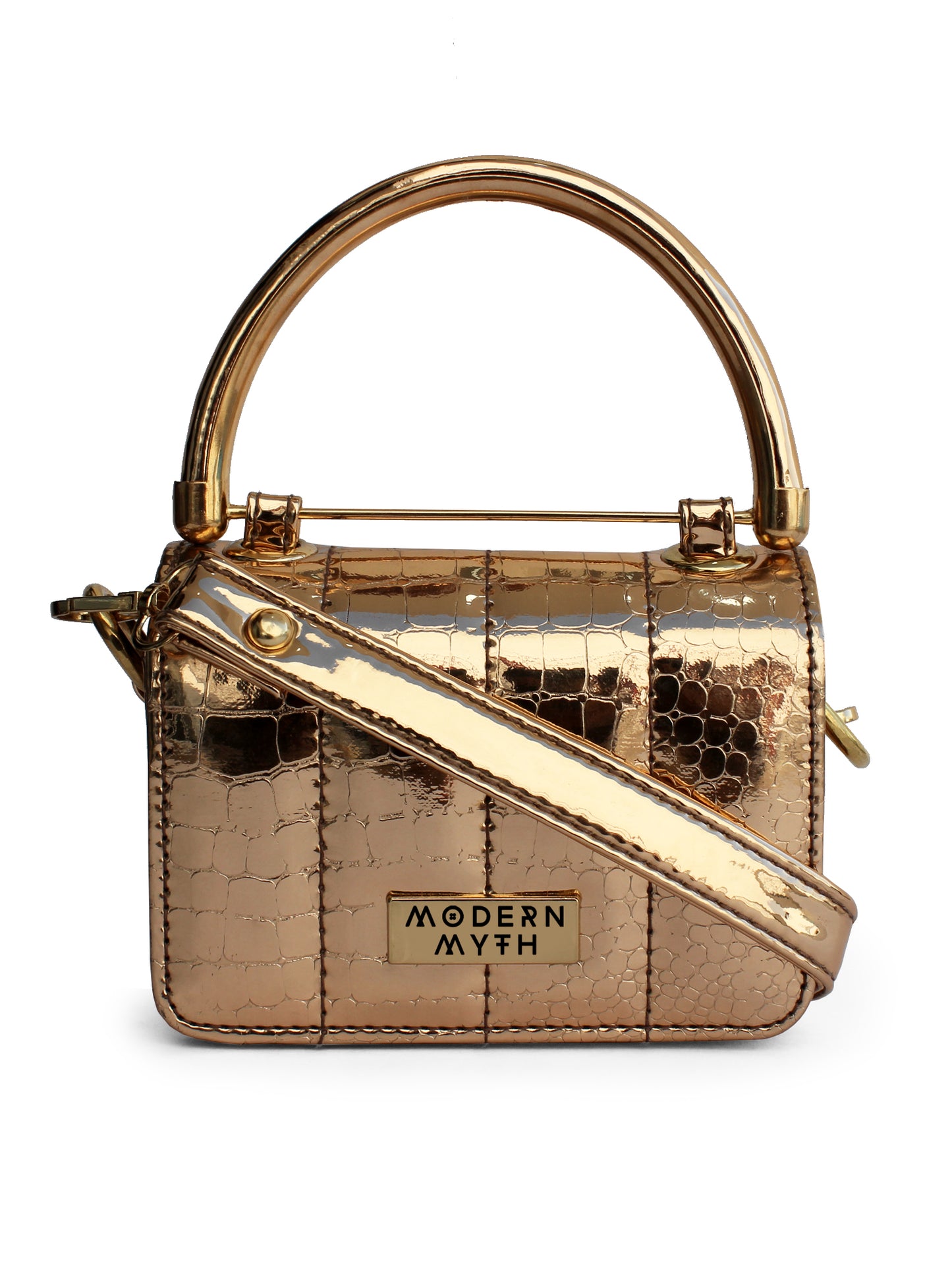 Nano Gold Mini Box Bag | Modern Myth