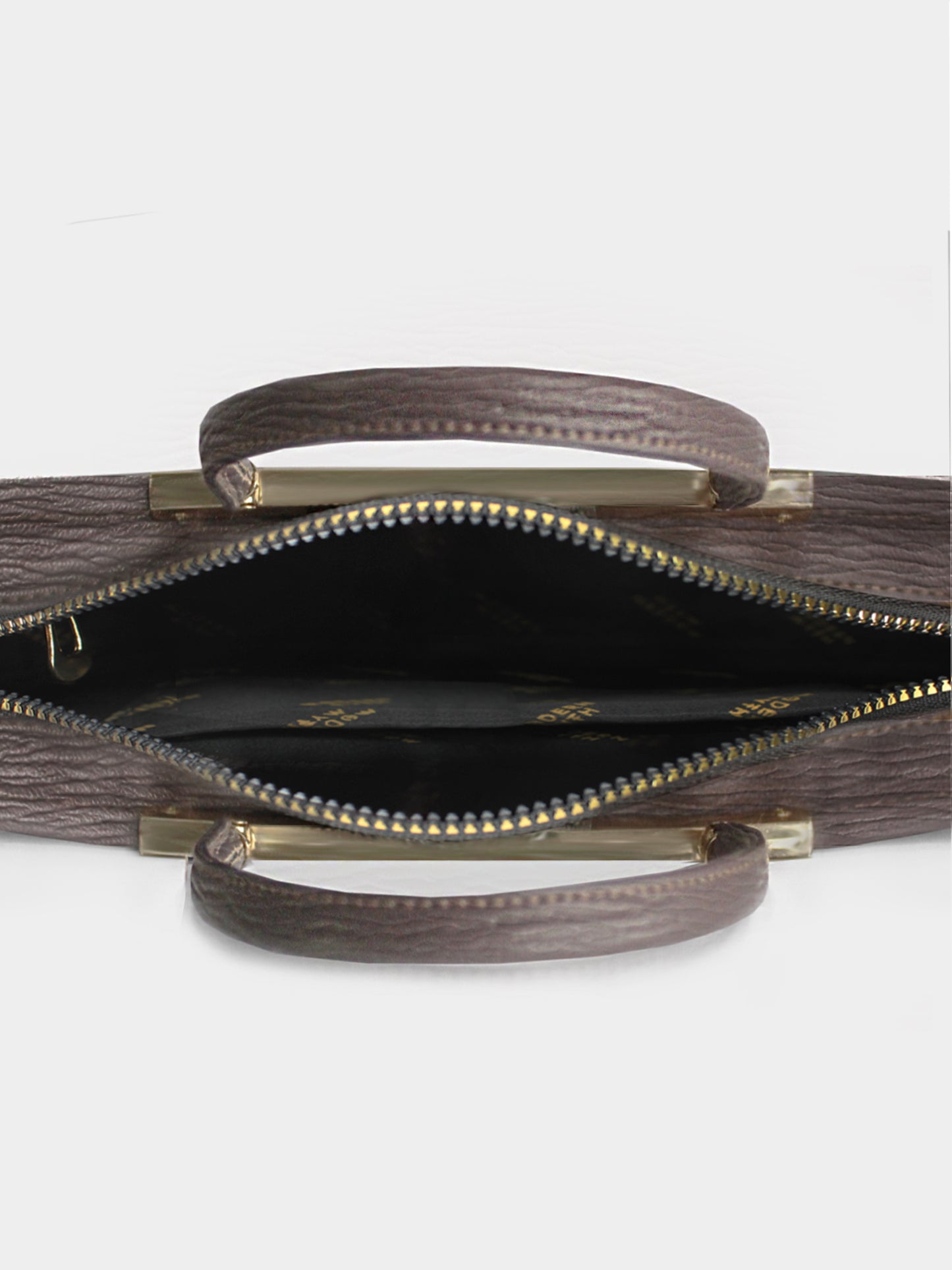 HEMI Grey Ribbed Half Moon Shaped Handbag | Modern Myth