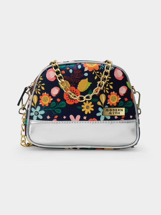 Blue & Silver Midnight Jungle Dome Crossbody Bag | Modern Myth