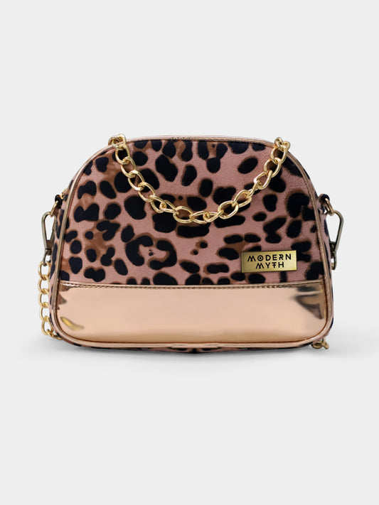 Pink & Rosegold Leopard Dome Crossbody Bag | Modern Myth
