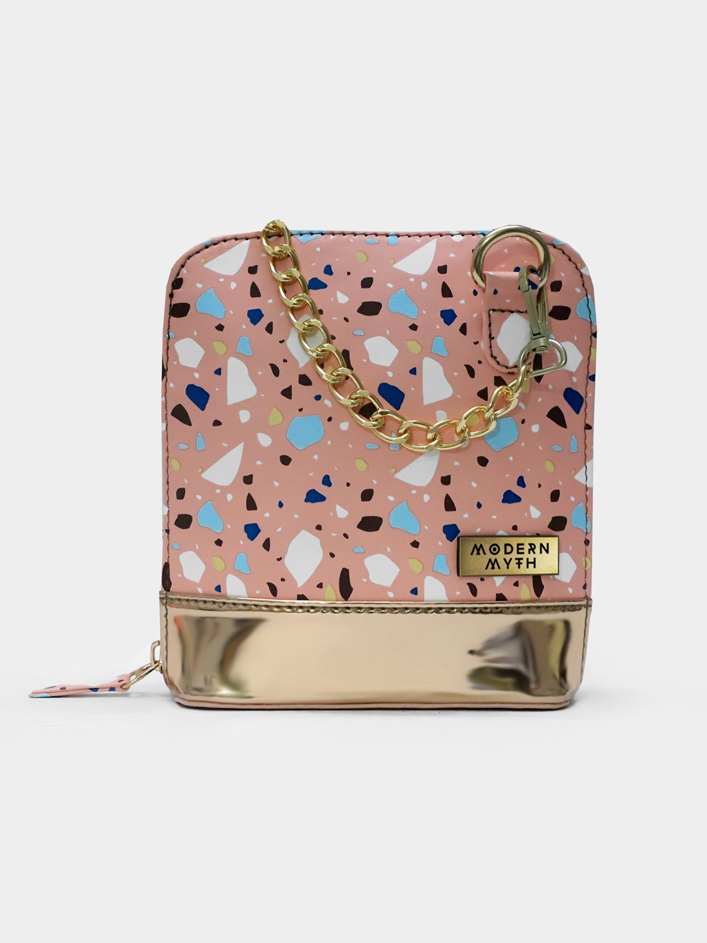 Cookie Caravan Pink & Rosegold Printed Crossbody Bag | Modern Myth