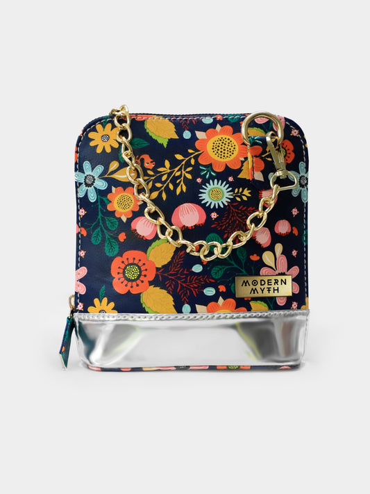 Boho Spirit Caravan Floral Printed Silver Crossbody Bag | Modern Myth