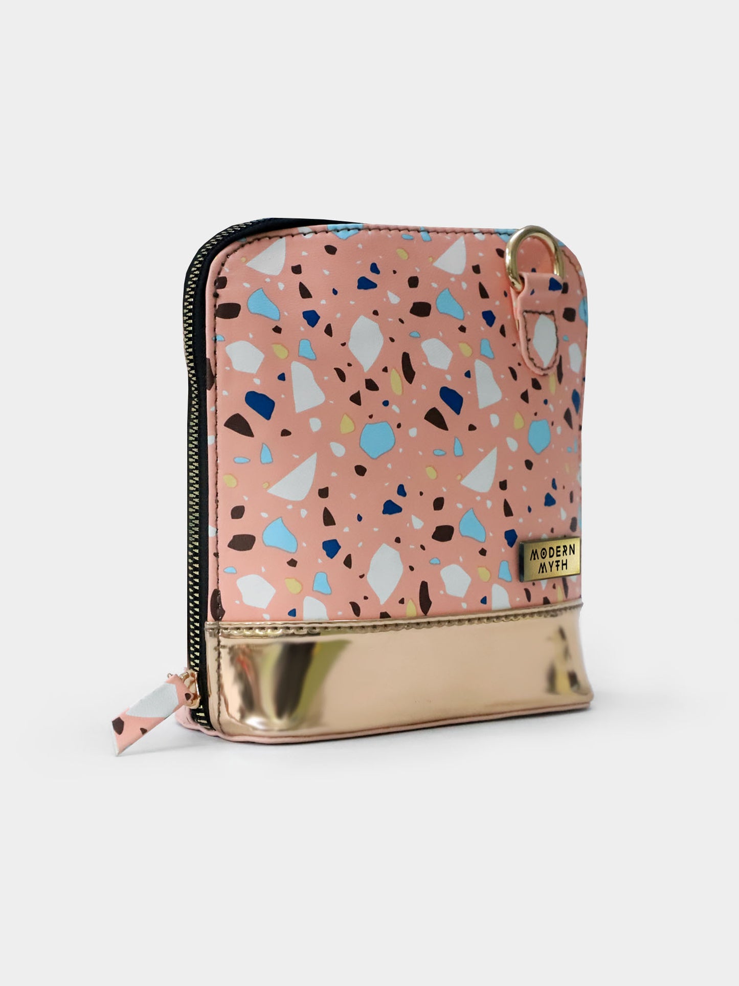 Cookie Caravan Pink & Rosegold Printed Crossbody Bag | Modern Myth