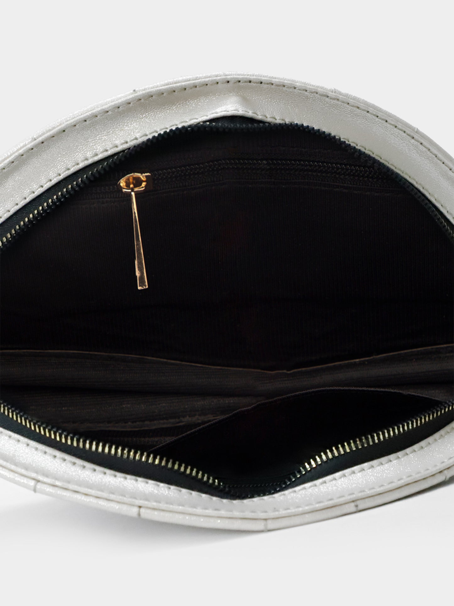 Pearl Silver Plain Fan Bag | Modern Myth