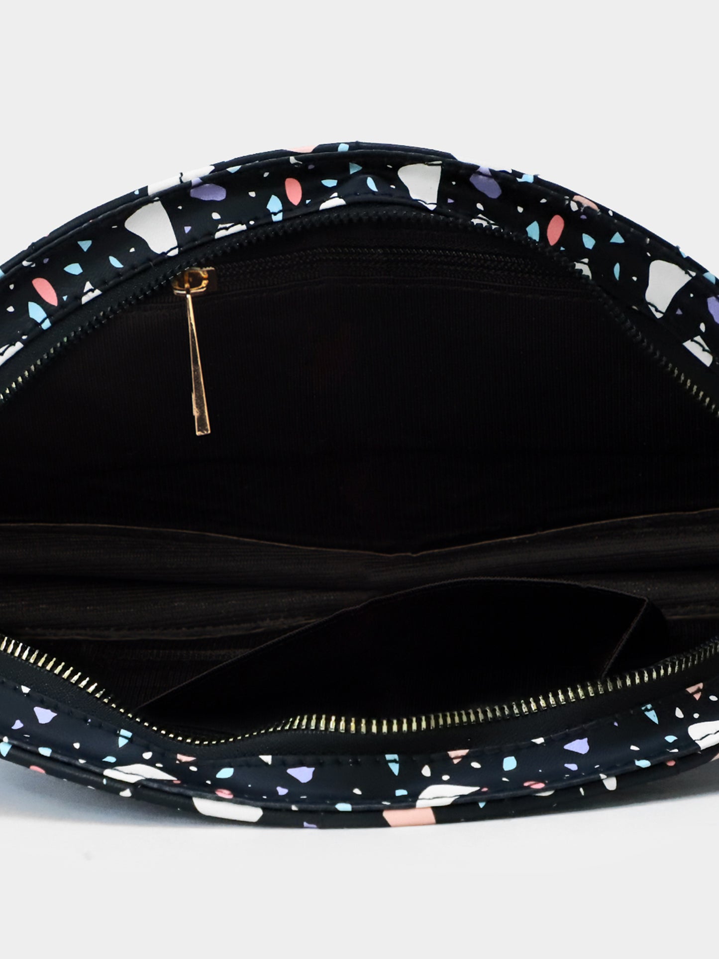 Black & Rosegold Cookie Multi Print Fan Bag | Modern Myth