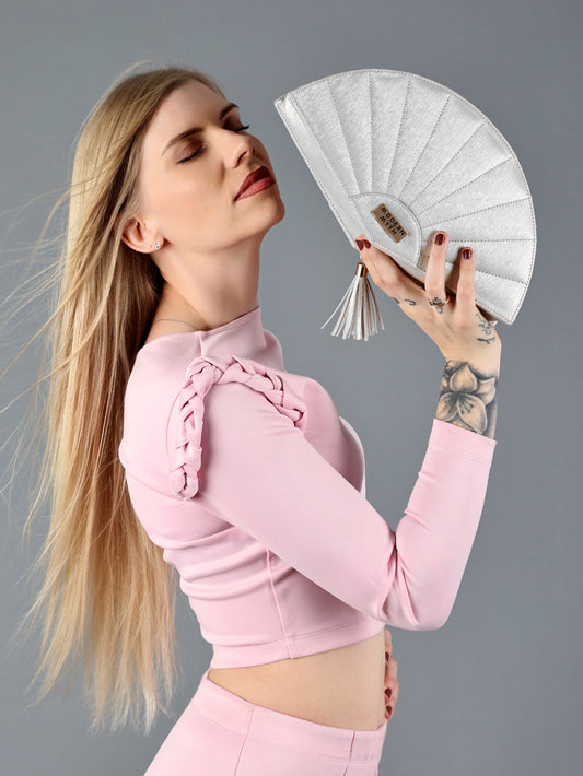 Pearl Silver Plain Fan Bag | Modern Myth
