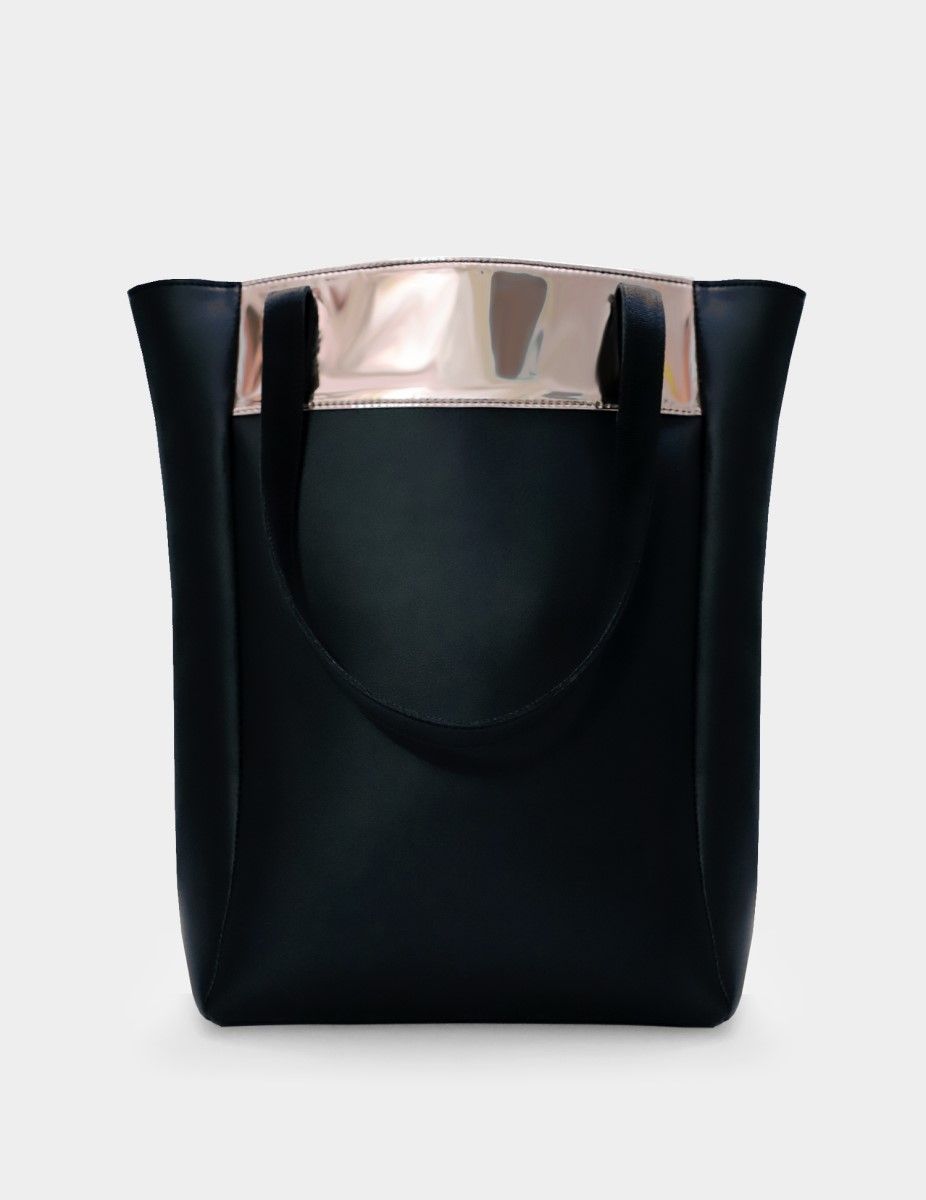 Women's Fashion Black Faux Leather Tote Bag Purse Handbag Work School  Accessory | eBay