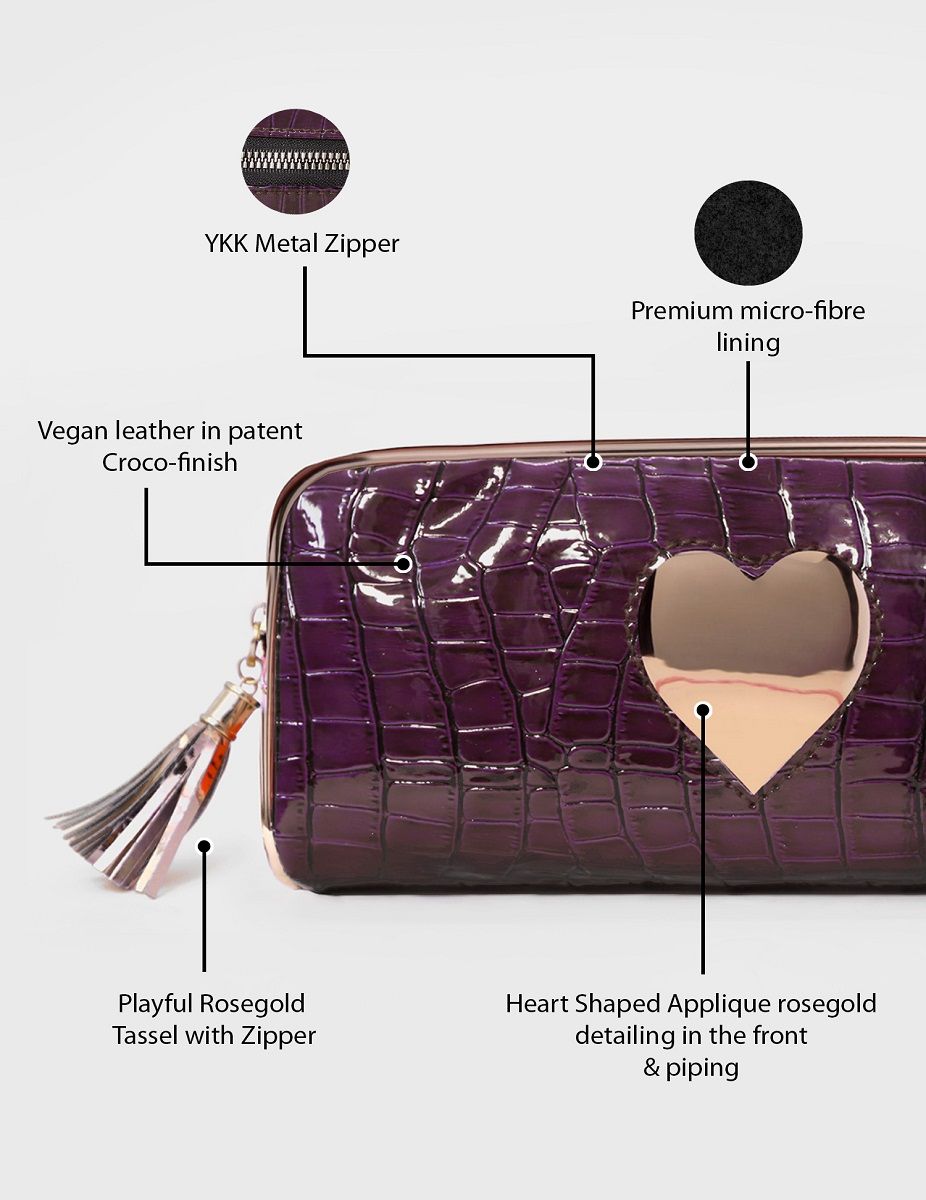 Purple & Rosegold Secret Admirer makeup pouch | Modern Myth