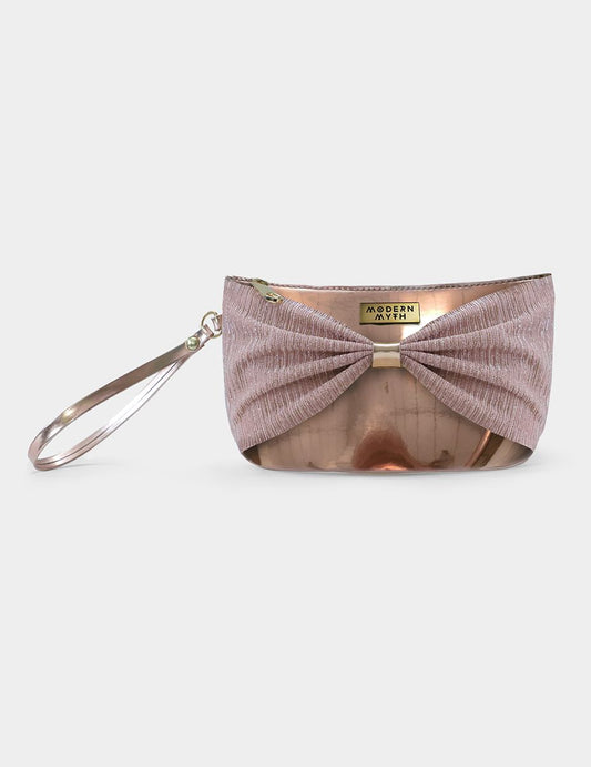 Bow Wow Bling! Rosegold Pink Cosmetics Makeup Pouch | Modern Myth