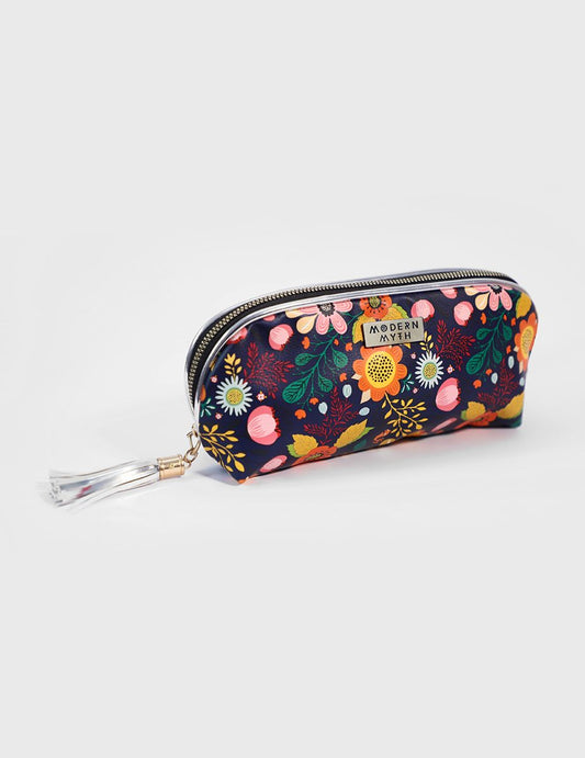 Boho Garden Silver Multi-Purpose Makeup Pouch | Modern Myth