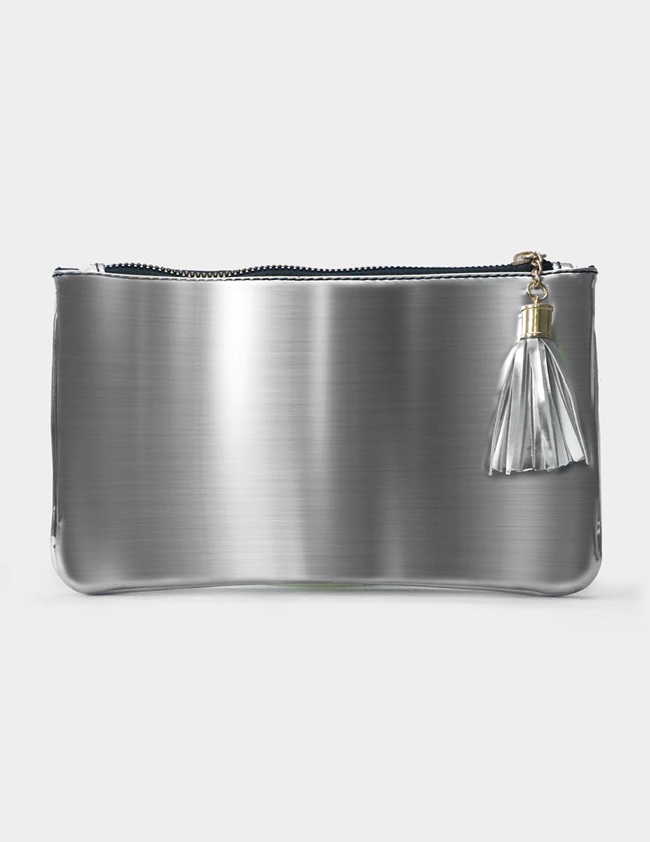 Black Cookie Printed Silver Carry-All Pouch | Modern Myth