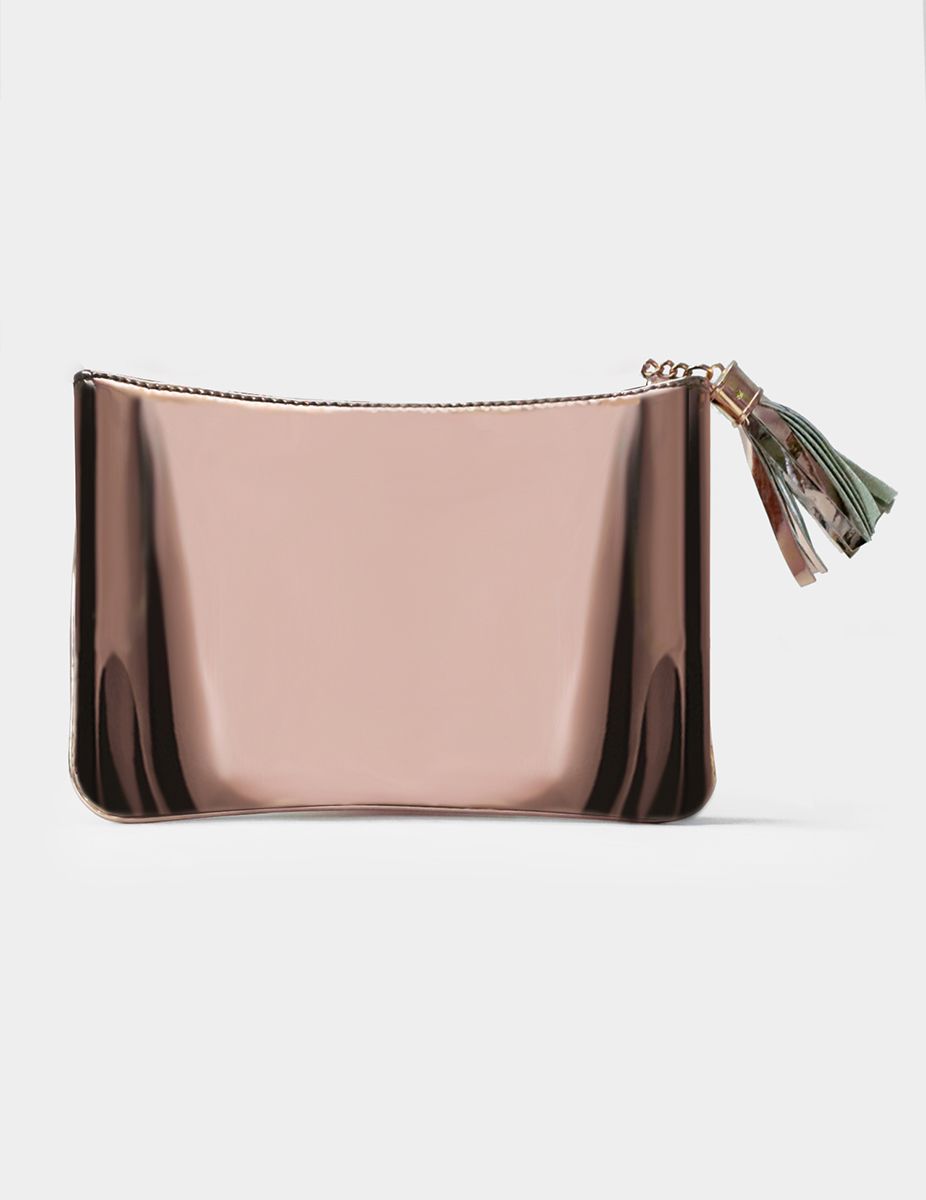 Chirpy Cheetah Printed Pink & Rosegold Carry-All Pouch | Modern Myth