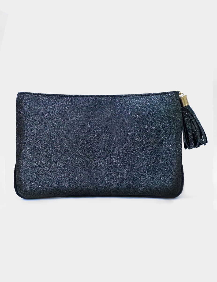 Cheetah Stardust Printed Blue & Glitter Carry-All Pouch | Modern Myth