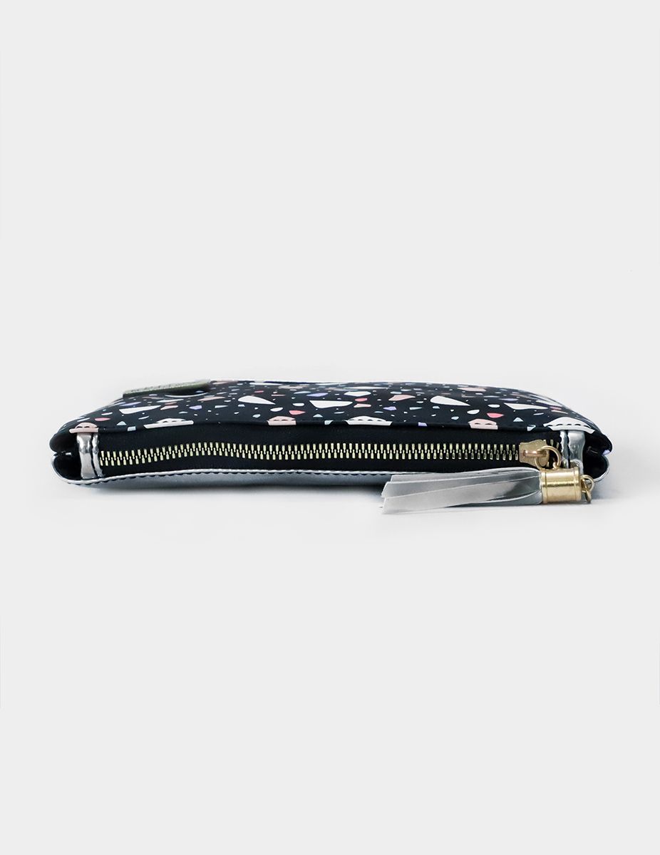 Black Cookie Printed Silver Carry-All Pouch | Modern Myth
