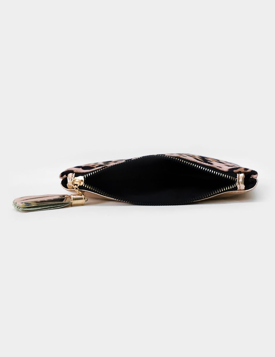 Chirpy Cheetah Printed Pink & Rosegold Carry-All Pouch | Modern Myth