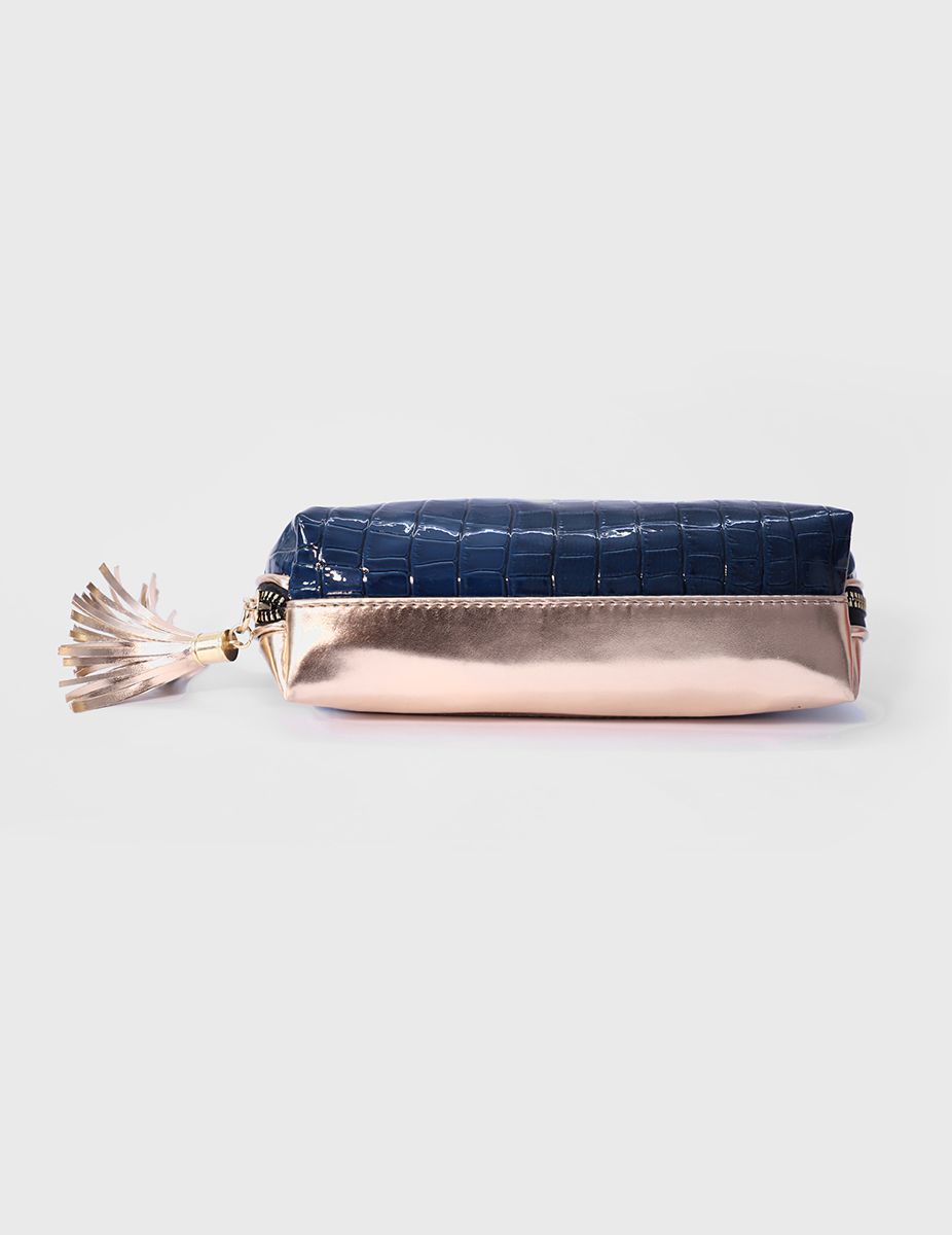Rosegold Magic Blue Croco Makeup Pouch | Modern Myth