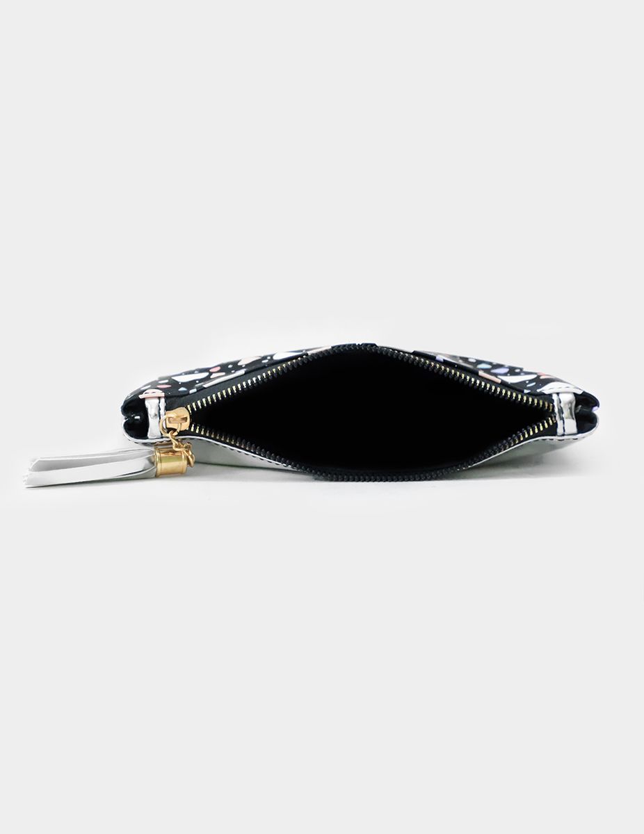 Black Cookie Printed Silver Carry-All Pouch | Modern Myth
