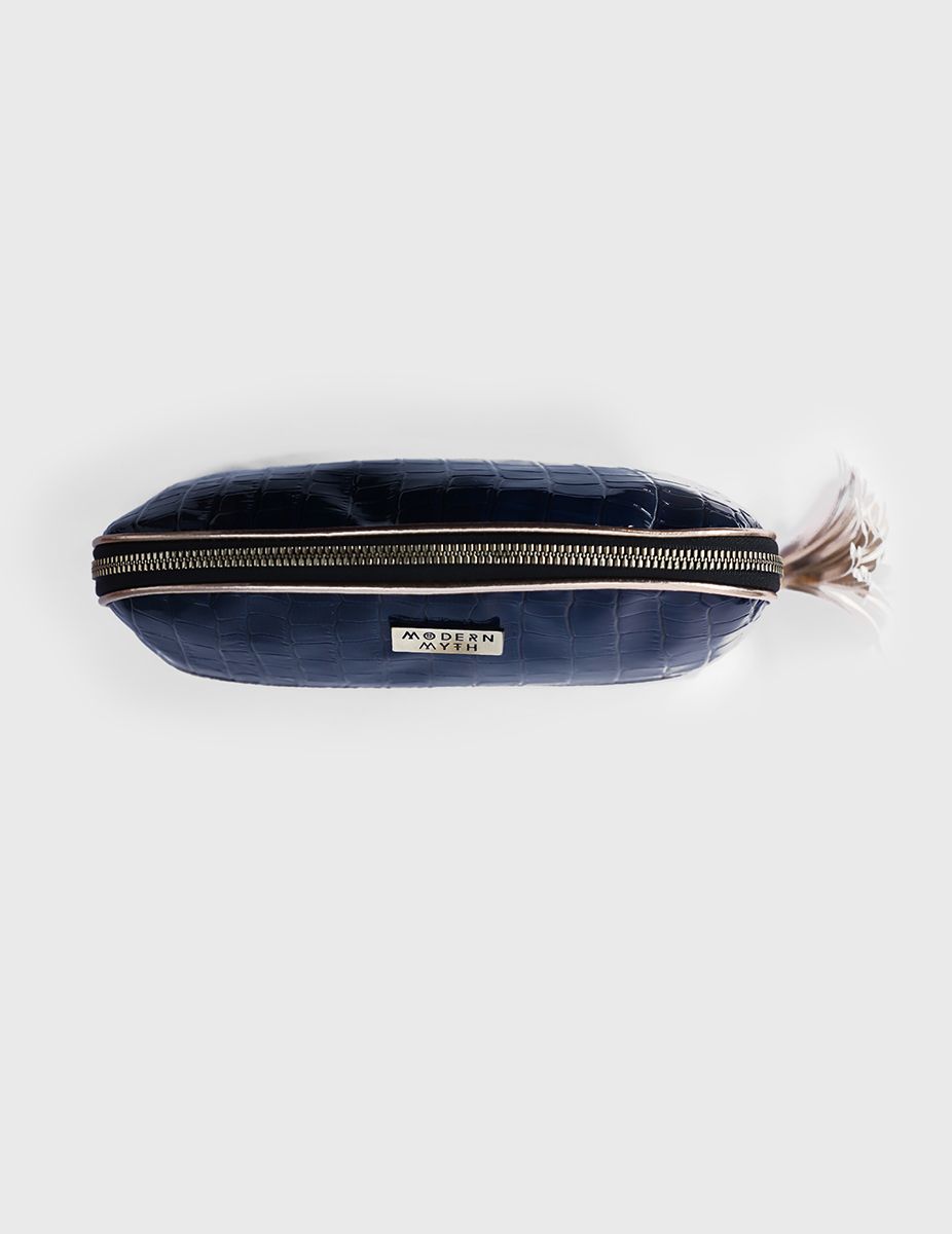 Rosegold Magic Blue Croco Makeup Pouch | Modern Myth
